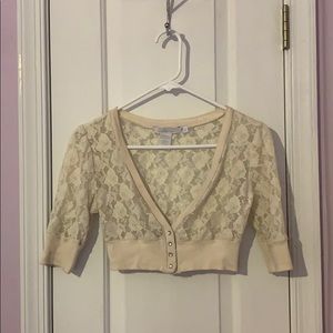 Cropped Lace Shrug Sweater